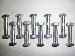 10 Pack, Shear Pins (Bolts) and Nuts, Replaces Ariens 532005, 53200500, 05907100