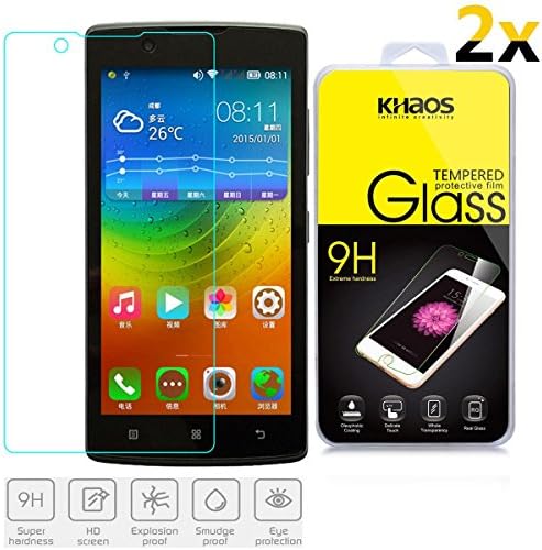 [2-Pack] Lenovo A2010 Screen Protector, KHAOS For Lenovo A2010 Premium Tempered Glass Screen Protector