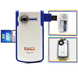 ProDV Cam Aqua-501-Blue Camcorder, FREE 2GB SVP High Speed SD Memory Card = 60 minutes video (AA Rechargeable set + waterproof case included)