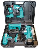 Motor City Tools 10050 5 in 1 18-Volt Cordless Combination Tool Kit with Two Batteries