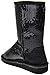 Aling 7K Little Girls Sequin Slip On Shearling Boots Black