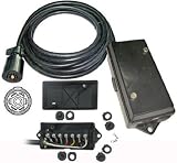 Conntek 7 Way Plug Inline Trailer Cord with 7-Gang Junction Box (Black, 8-Feet)