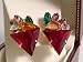 Ladies vintage clip on earrings red triangle design 12064