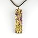 Murano Glass Pendant Jewelry - Rectangle L Gold/Brown Style2