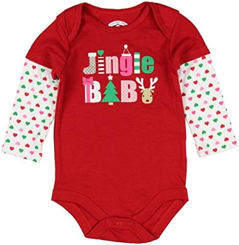 Assorted Santa, Reindeer Baby Boys &amp; Girls Christmas Bodysuit Dress Up Outfit (3-6 Months, Jingle BABY)