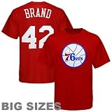 NBA Majestic Philadelphia 76ers #42 Elton Brand Red Player Big Sizes T-shirt (XXXXX-Large)