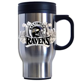 Siskiyou Sports Baltimore Ravens 18 oz  NFL Stainless Steel Travel Mug