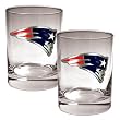 New England Patriots 2pc 14oz Rocks Glass Set - Primary logo NFL Football