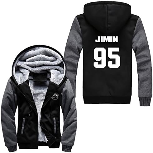 BTS Bangtan Boys Unisex Super Warm Thicken Fleece Zip Up Hoodie Men's Coat