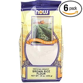 NOW Foods Organic Brown Rice Flour , 16 Ounce Bags (Pack of 6) by NOW Foods