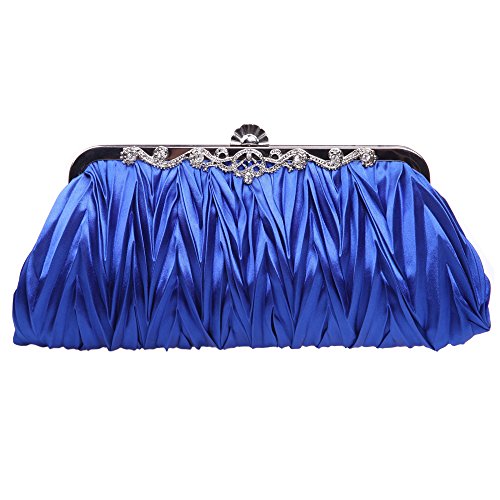 Fawziya® Satin Clutch Purse Pleated Crystal Evening Clutch Bags