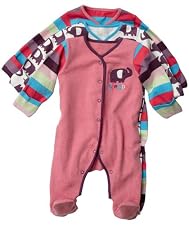 Girls Sleepy Elephant Sleepsuits - 3pk