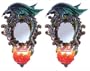 1 Pair Dragon Statue Wall Mirror Candle Holder,Figurine