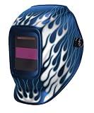 Metal Man ABLF7800SG Blue/Gray Flame 9-13 Shade Industrial Large Window Auto Darkening Welding Helmet