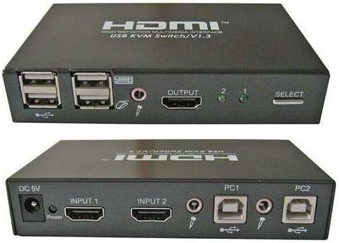 RF-Link Araneus HUK-1020 2-Port HDMI USB KVM Switch with Cables - 2 Computer(s) - 1 Local User(s) - 1920 x 1080 - 2 x USB