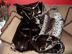 Brown (Chocolate) Mink | Faux Fur Throw | Reversible | 60 Inches by 70 Inches