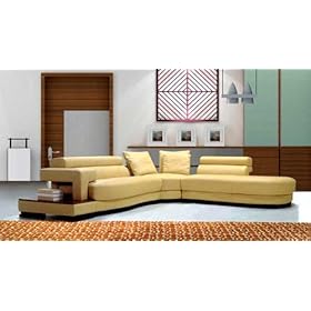 2 pcs Sectional Italian Leather Sofa Set, Item#3331-BEIGE