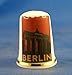 Porcelain China Collectable Thimble - Travel Poster Series Berlin -- Free Gift Box