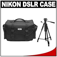 Nikon Digital and Film SLR System Case Gadget Bag + Deluxe Tripod for D3, D3x, D3s, D7000, D5000, D3100, D3000, D700, D300s, D90, D60, D40x, D40 Cameras