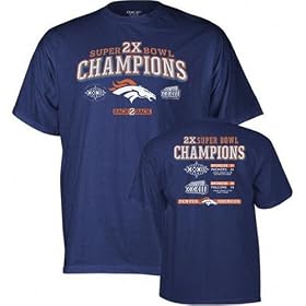 Denver Broncos 2X Super Bowl Champions Short Sleeve Champs T-Shirt