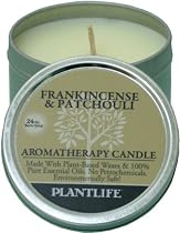 Frankincense & Patchouli Aromatherapy Candle- 24 hr. burn time- made with 100% pure essential oils
