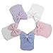 Gellwhu 5pcs Infant Baby Girls Striped Nursery Newborn Hospital Hat Cap with Big Bow White Pink Blue