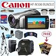 Canon VIXIA HF M300 HD 15x Optical Zoom Flash Memory Camcorder 16GB Deluxe Accessory Bundle With Free Gift Package