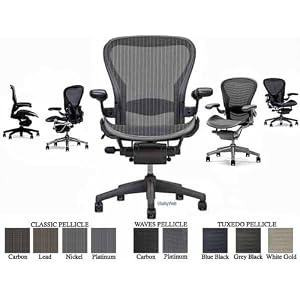 Aeron(R) Chair Highly Adjustable Model with Graphite Frame Classic Carbon with Lumbar...