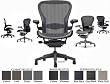 Aeron(R) Chair Highly Adjustable Model with Graphite Frame Classic Carbon with Lumbar Support Size C