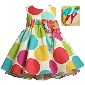 Bonnie Jean Infant Toddler Little Girls Dot Birthday Dress 12M-6X
