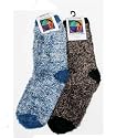 Soft and Warm Microfiber Blended Fuzzy Socks in Your Choice of Navy/White or Brown/Black by Foot Traffic