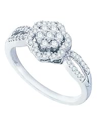 0.32CTW DIAMOND FLOWER RING