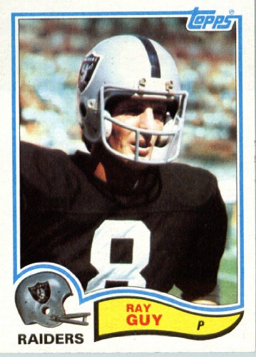 1982 Topps # 188 Ray Guy Oakland Raiders Football Card - In Protective Screwdown Display Case!