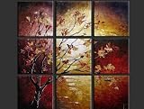 Modern Oil Painting on Canvas Stretched-framed - Autumn - 9 Panels