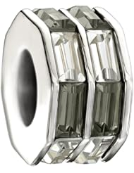 Authentic Chamilia Charm "Double Baguette" Black & White 2083-0398