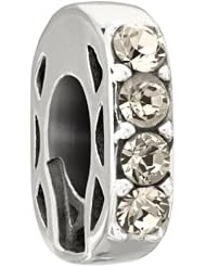 Authentic Chamilia Charm "Simple Elegance" Greige Swarovski 2025-0891