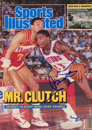 Isiah Thomas Autographed/Hand Signed Sports Illustrated - May 18, 1987