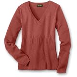 Waffle-Knit V-Neck Sweater
