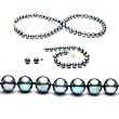 Freshwater Cultured Pearls 3-Pc Set 18 Inches 1-Strand 7-8mm Black Pearl Necklace & 7-7.5 Inches 7-8mm Black Pearl Bracelet & 7-8mm Black Pearl Earrings