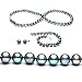 AugustinaJewelry Freshwater Cultured Pearls 3-Pc Set 18 Inches 1-Strand 7-8mm Black Pearl Necklace & 7-7.5 Inches 7-8mm Black Pearl Bracelet & 7-8mm Black Pearl Earrings