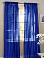 2 Piece Beautiful Sheer Window Royal Blue Elegance Curtains/drape/panels/treatment 60"w X 84"l