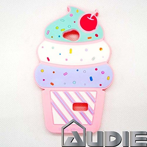 audie® Cartoon Ice Gream 3D ice cream Soft Silicone back case cover For LG Transpyre VS810PP Optimus F60