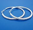 Stainless Steel Hoop Earrings - 64MM - With Crystals Stainless Steel Hoop Earrings - 64MM - With Crystals