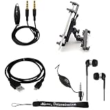 Automobile Travel Media Entertainment Kit: Black Micro USB Data Sync Cable + Auxilary Cable ( AUX Connectivity ) + Adjustable HeadRest Car Mount Kit + High Quality Noice Reducer MP3 Handsfree Earbuds Earphones with Mic For Amazon Kindle Fire Full Color 7