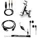 Automobile Travel Media Entertainment Kit: Black Micro USB Data Sync Cable + Auxilary Cable ( AUX Connectivity ) + Adjustable HeadRest Car Mount Kit + High Quality Noice Reducer MP3 Handsfree Earbuds Earphones with Mic For Amazon Kindle Fire Full Color 7