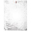 Cardinal In Winter Scene Stationery