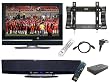 Pyle Home Mega TV Package - 32 Hi-Definition LCD Flat Panel TV + Flat Panel Tilted TV Wall Mount + 6-Way 300W Multi-Source Wall Mounted Sound Bar + 6FT Hi-Definition Heavy Duty HDMI Cable + SCART to HDMI Up-Scaling Converter