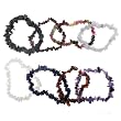 Set of 8 Chip Bracelets - Tourmaline, Crystal Quartz, Lapis Lazulli, Amethyst, Garnet, Ruby, Blue Lace Agate, Sapphire