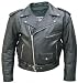 Men's Black Genuine FULL GRAIN BUFFALO Leather Motorcycle Biker Jacket Sizes 38