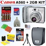 Canon PowerShot A560 7.1MP Digital Camera + 2GB Deluxe Accessory Kit